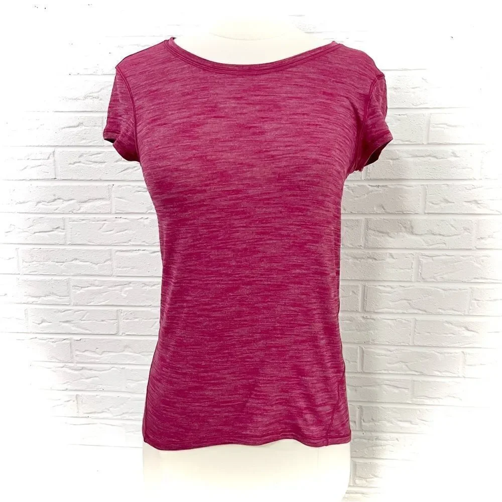 Lululemon Another Mile Short Sleeve Heathered Violet Red Size 4